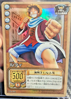 One Piece Bandai 2002 card Game Luffy LK-C01 HOLO FOIL PRIZM RARE VINTAGE CARD - Image 1