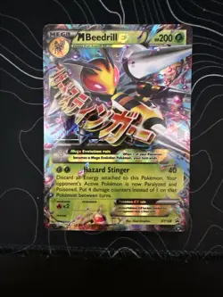 Mega Beedrill EX XY158 Holo Promo Card Top Loader, Near Mint Condition - Image 1