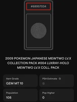 Swirl PSA 10 Luxary 004/012 Holo Mewtwo Collection Pack Japanese Pokemon Card - Image 2