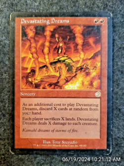 Devastating Dreams Torment NM Red Rare DAMAGED MTG CARD (DS3D1G6) - Image 1