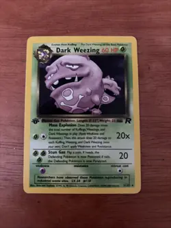 Dark Weezing 31/82 - 1st Edition Team Rocket Vintage Pokemon Card Non- Holo MP - Image 1