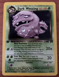 Dark Weezing 31/82 - 1st Edition Team Rocket Vintage Pokemon Card Non- Holo MP - Image 2
