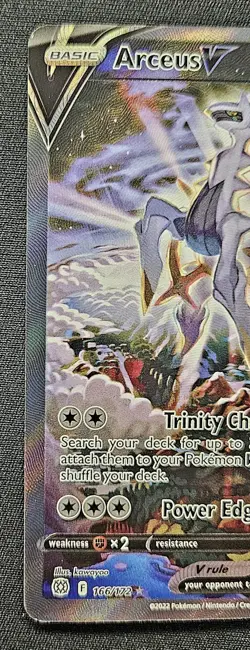 Pokemon Arceus V Full Art Ultra Rare Holo Card 166/172 Brilliant Stars - Image 4