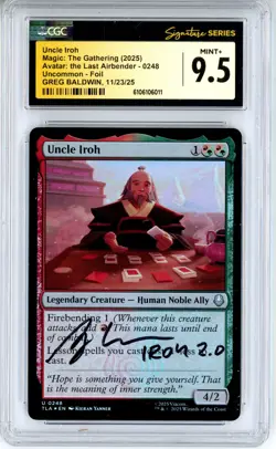 CGC MINT+ 9.5 Signed Greg Baldwin Uncle Iroh Avatar: The Last Airbender Foil - Image 1