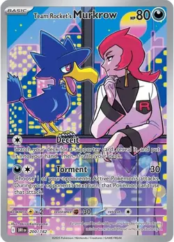 Team Rocket's Murkrow #200/182 (Destined Rivals) DRI Pokemon *IR* NM - Image 3