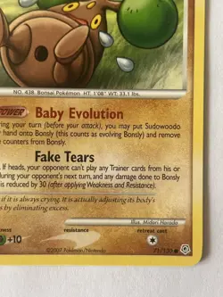 Pokemon Bonsly 71/130 Diamond and Pearl Regular 2007 NM - Image 4