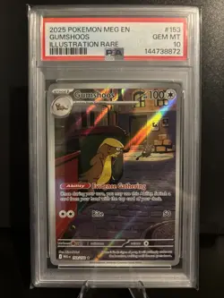 PSA 10 💎 GEM MINT Pokemon Mega Evolutions Gumshoos Illustration Rare #153/132 - Image 1