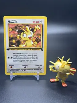 Pokemon Meowth 62/82 Team Rocket 1st Edition Rare LP Basic WOTC English - Image 1