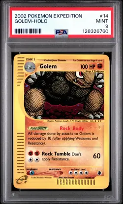 2002 POKEMON EXPEDITION #14 GOLEM-HOLO PSA 9 - Image 1