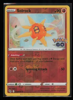 Solrock 039/078 Pokemon Pokemon GO Uncommon Near Mint Reverse Holo - Image 1