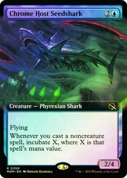 MTG CHROME HOST SEEDSHARK EXTENDED ART FOIL March of the Machine NM - Image 1