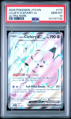 2025 POKEMON JTG EN-JOURNEY TOGETHER ULTRA RARE #173 LILLIE'S CLEFAIRY EX PSA 10 - Image 1