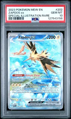 2023 POKEMON MEW EN-151 SPECIAL ILLUSTRATION RARE #202 ZAPDOS EX PSA 10 - Image 1