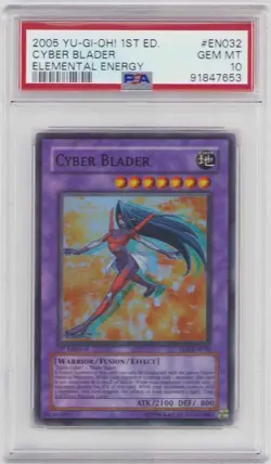 CYBER BLADER YUGIOH 1ST EDITION HOLOFOIL EE-EN032 GRADED GEM MINT 10 2005 - Image 1