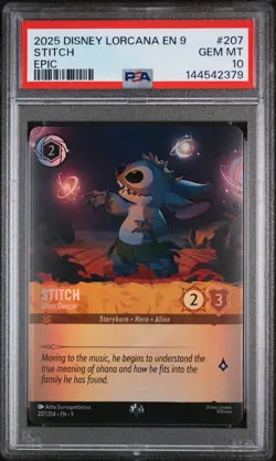 2025 Disney Lorcana Fabled En9 Stitch Alien Dancer Epic PSA 10 💎 - Image 1