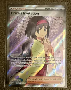 Pokemon TCG Erika's Invitation Scarlet & Violet Holo Ultra Rare Card 196/165 - Image 1