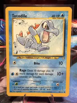 Pokemon Totodile 40HP Neo Genesis 80/111 Common Basic Unlimited Regular Card - Image 1