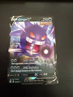 Pokemon TCG Fusion Strike Gengar v Holo Ultra Rare Card 156/264 - Image 1