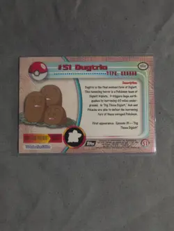 Topps Pokemon Dugtrio #51 Black Logo Holo Card Rainbow Textured Foil NM - Image 2