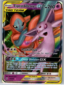 Espeon & Deoxys GX 72/236 SM - Unified Minds - Pokemon Card - NM - Image 1