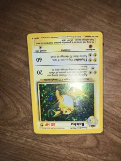 Pokemon TCG Base Set Raichu Holo Card 14/102 Unlimited Holo Rare - Image 2