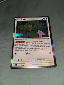 Pokemon Ditto 132/165 Scarlet & Violet Rare Holo 60 HP Shapeshifter Card - Image 1