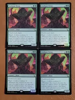 1x Playset of (4) NM FOIL Alternate Art Promo Axebane Ferox #428 Karlov Manor - Image 1