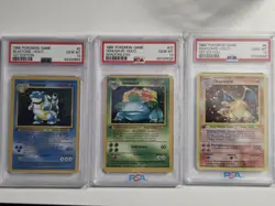 Pokemon 3pcs Set Charizard, Blastoise, Venusaur Holo Fan Art/Gift/Display - Image 1