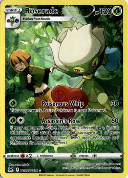Pokemon Roserade Ultra Rare SWSH11: Lost Origin Trainer Gallery TG02/TG30 NM - Image 1