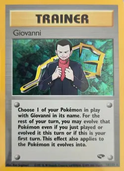 Pokemon TCG Unlimited Giovanni Trainer Holo Rare 1998 18/132 MP Vintage - Image 2