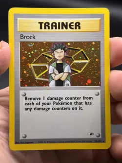Brock 15/132 Gym Heroes Holo Rare Trainer Pokemon English WOTC LP - Image 3