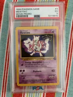 Pokemon Wotc Black Star Promo #3 Movie Promo *MEWTWO* Psa 5 EXCELLENT - Image 1