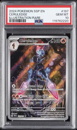 2024 POKEMON SSP EN-SURGING SPARKS ILLUSTRATION RARE #197 CERULEDGE PSA 10 - Image 1