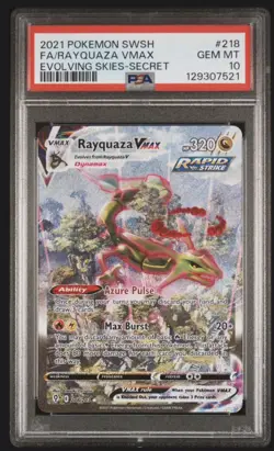 Pokemon TCG: Rayquaza VMAX 218/203 (Alternate Art Secret) Evolving Skies PSA 10 - Image 1