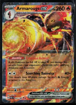Armarouge ex 027/182 Double Rare Paradox Rift Pokemon NM - Image 1