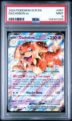2024 POKEMON SCR EN-STELLAR CROWN #067 DACHSBUN EX PSA 9 - Image 1