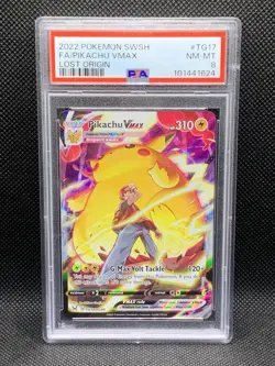 Pokemon Pikachu VMAX TG17/TG30 Lost Origin Full Art Holo Ultra Rare PSA 8 - Image 1