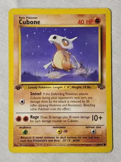 Played (MP) Cubone -Non-Holo #50 Jungle 1st Edition Pokemon TCG - Image 1