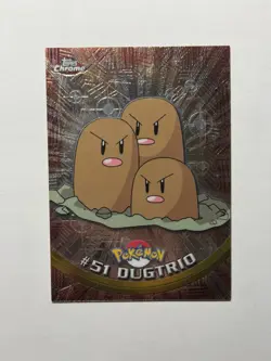 Dugtrio Topps Chrome Pokemon TV Animation Edition #51 2000 - Image 1
