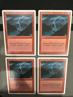 Lightning Bolt X4 4th Edition Mtg Lot Light Play - Image 1