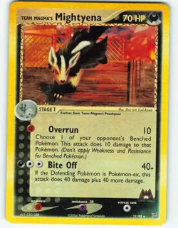 Mightyena - Reverse Holo - 21/95 Team Magma vs Team Aqua - Pokemon TCG - 2004 - Image 1