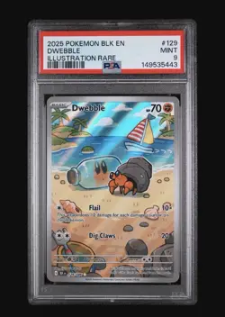 Pokemon TCG Dwebble Illustration Rare Holo Sv: Black Bolt PSA 9 #129 2025 - Image 1