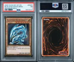 2020 YU-GI-OH! MAXIMUM GOLD 1ST EDITION #EN001 BLUE-EYES WHITE DRAGON PSA 7 - Image 3