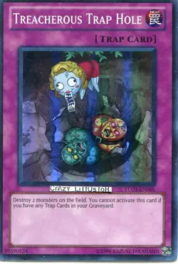 YU-GI-OH TREACHEROUS TRAP HOLE PROMO SUPER RARE NM/MINT TU03-EN005 - Image 1