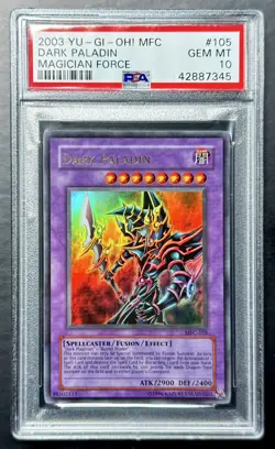 2003 Yugioh Magician's Force DARK PALADIN MFC-105 Unlimited PSA 10 Gem Mint - Image 1