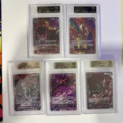 (5) BGS 10 W/(2) BGS Black Labels One Piece OP-13 Five Elders DEMON GOD PACK - Image 1