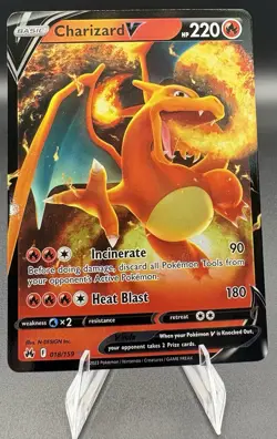Charizard V 18/159 - Pokemon: Crown Zenith Ultra Rare - Tcg Card - NM - Image 1