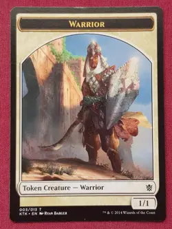 Magic The Gathering KHANS OF TARKIR WARRIOR 003 TOKEN card MTG - Image 1