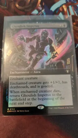 MTG Ghoulish Impetus (Extended Art) [Commander Masters] Near Mint Foil​ - Image 1