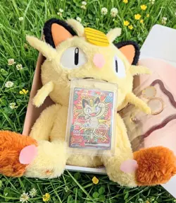 Meowth Plush + Meowth ex SAR Japanese Pokemon Card Gift Set Cute Boxed fromJapan - Image 2